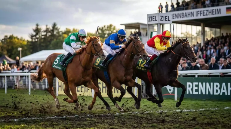 Exotische Pferdewetten – drei Rennpferde im Zieleinlauf