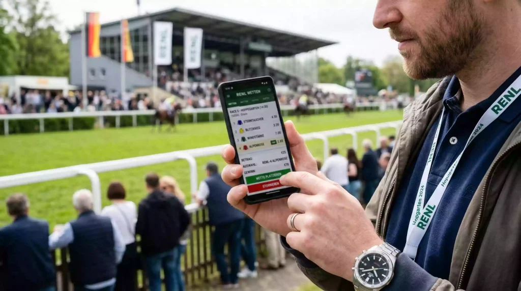 Pferdewetten.de Erfahrungen – Smartphone mit Wettangebot in der Hand