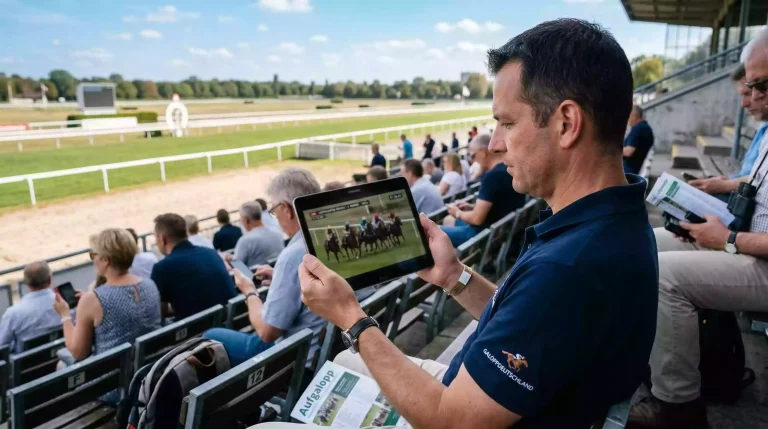 Pferdewetten mit Livestream – Zuschauer verfolgt Galopprennen auf Tablet