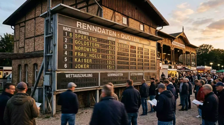 Totalisator vs. Buchmacher – Anzeigetafel mit Quoten auf der Rennbahn